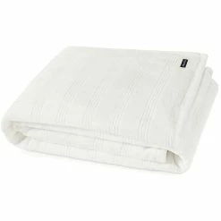 Best Sale 🔔 Nautica Harbor Stripe White Blanket Home Blankets & Throws ⌛