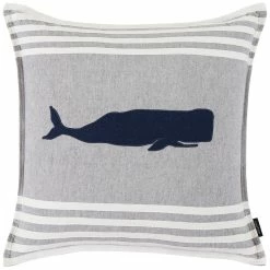New 😍 Nautica Whale Applique Throw Pillow Home Pillow Inserts ⌛