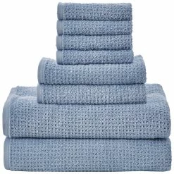 Wholesale 👍 Nautica Oasis Solid 100% Cotton Terry 8 Piece Towel Set Home Bath Towels ❤️