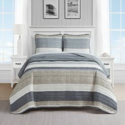 Hot Sale 👏 Nautica Ridgeport 100% Cotton Reversible Quilt Set Home Comforters & Quilts 😍