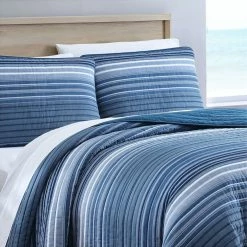 Alternative view of New 🎁 Nautica Coveside 3Pc Blue Quilt Set Home Comforters & Quilts ❤️