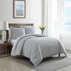 Budget 👏 Nautica Hampton 3Pc Grey Comforter Set Home Comforters & Quilts 🎁