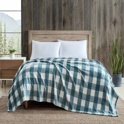 Cheapest 🌟 Nautica Lakehouse Plaid Green Bay Blanket Home Blankets & Throws 🎁