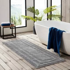 Brand new 🤩 Nautica Logan Chrome Bath Rug Home Bath Mats & Curtains ✨