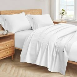 Brand new 🧨 Nautica Sea Aire Solid Cotton Blend 500Tc Sateen Sheet Set Home Sheets 🧨