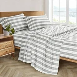 Buy 👍 Nautica Brodie Stripe Cotton Blend 500Tc Sateen Sheet Set Home Sheets 👍