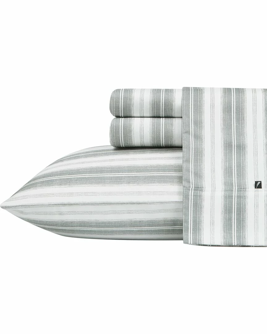 Buy 👍 Nautica Brodie Stripe Cotton Blend 500Tc Sateen Sheet Set Home Sheets 👍 2 Buy 👍 Nautica Brodie Stripe Cotton Blend 500Tc Sateen Sheet Set Home Sheets 👍 - Image 2