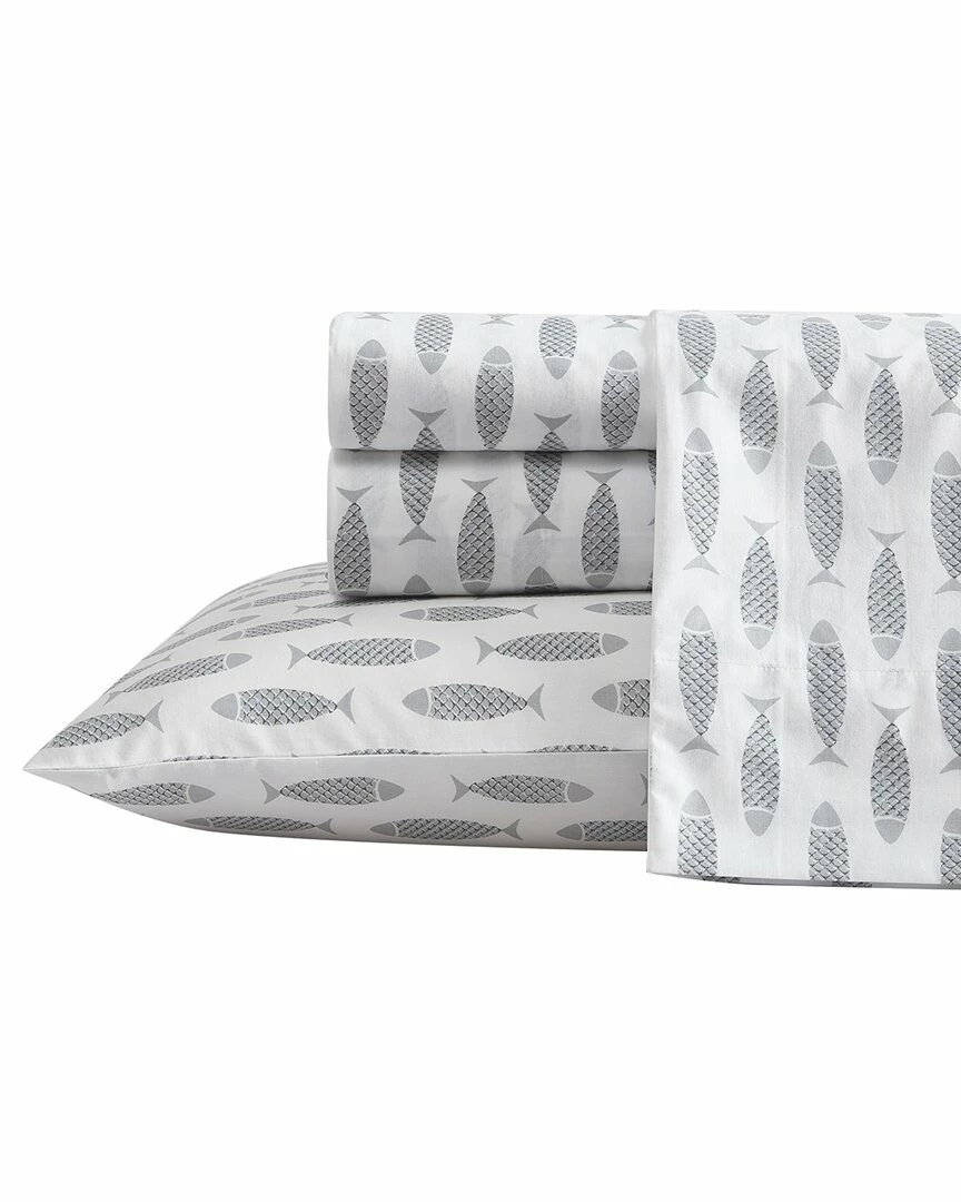 Best deal ๐ Nautica Woodblock Fish Cotton Percale Sheet Set Home Sheets โค๏ธ 2 Best deal ๐ Nautica Woodblock Fish Cotton Percale Sheet Set Home Sheets โค๏ธ - Image 2