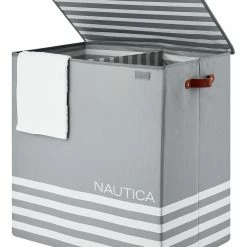 Best reviews of 🥰 Nautica Folded Divided Hamper With Lid Home Laundry 😀